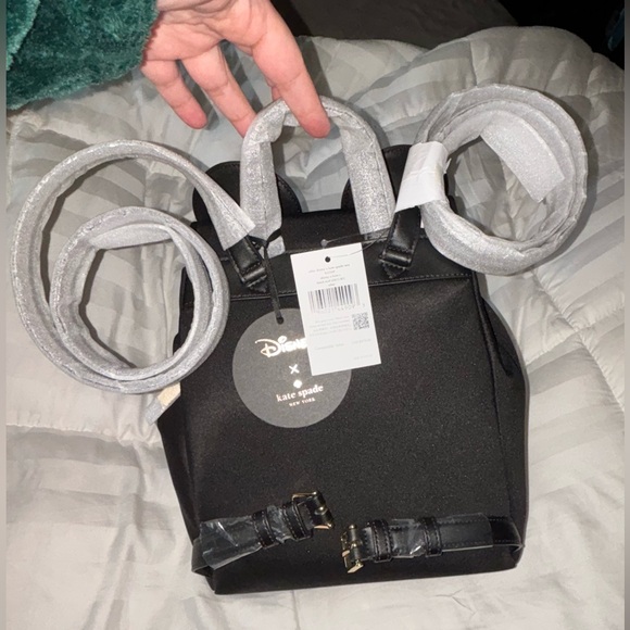 Kate Spade Black Backpack with Red Bow - Picture 3 of 5